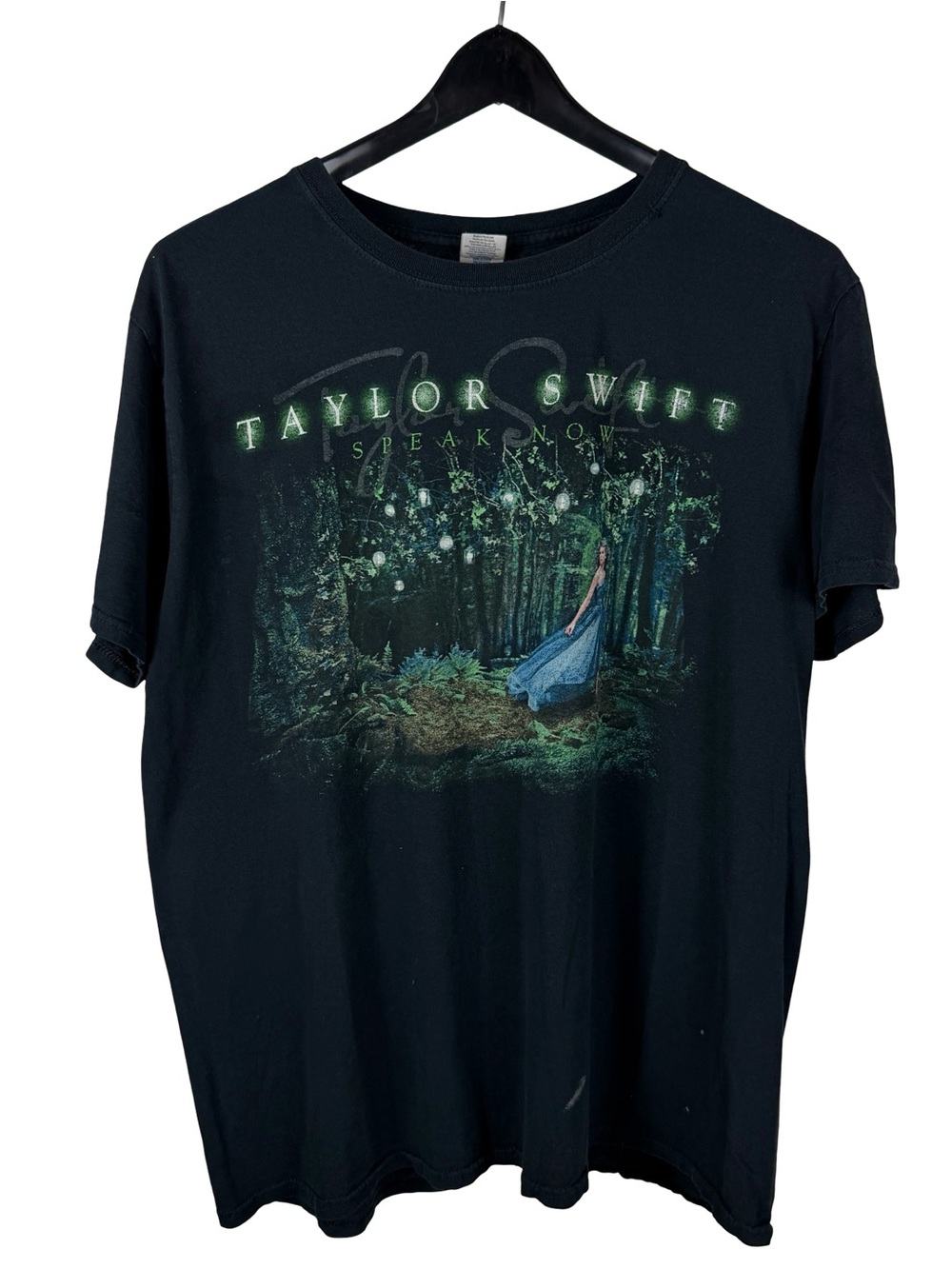 Vintage 2011 Taylor Swift Speak Now Rare Music Graphic Black Shirt Size L